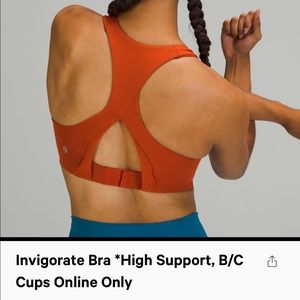 NWOT Lululemon Invigorate Bra - High Support B-C cups